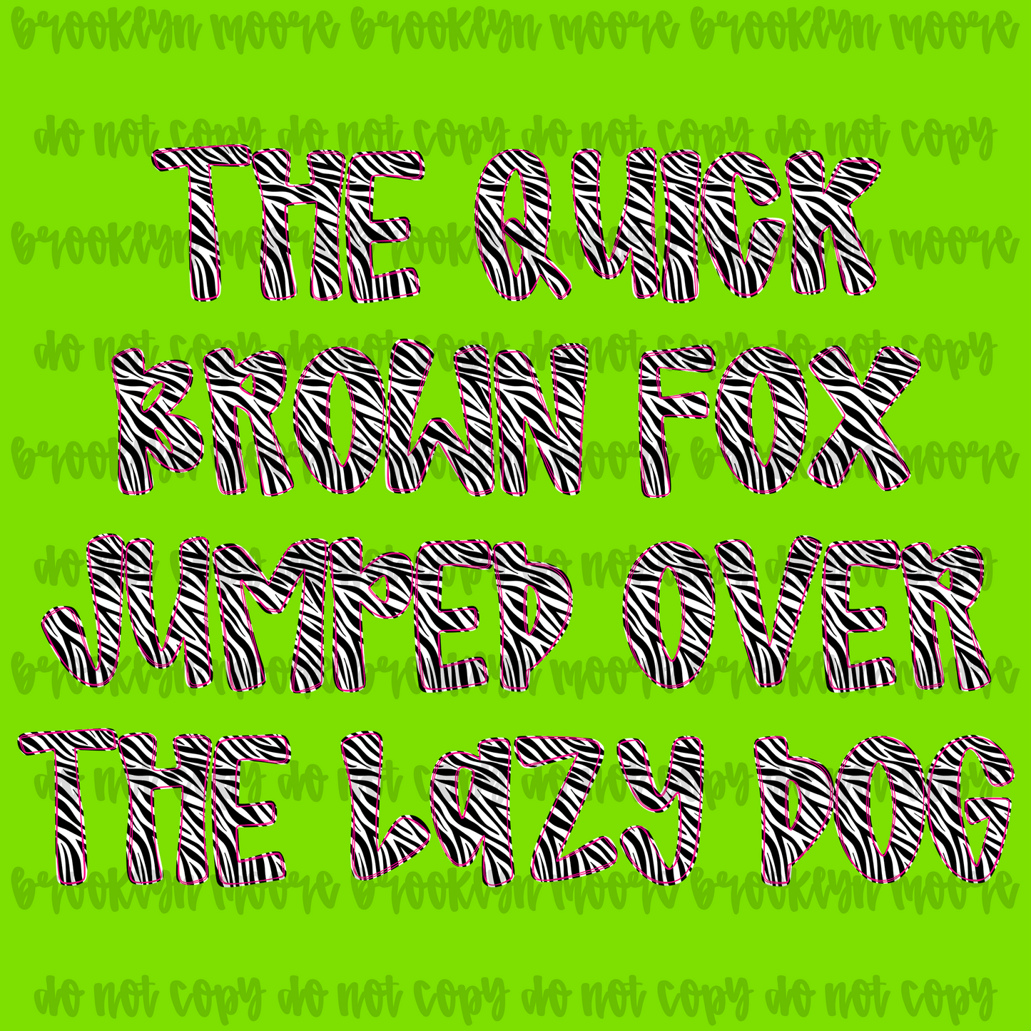 RBC wild zebra TYPEABLE FONT