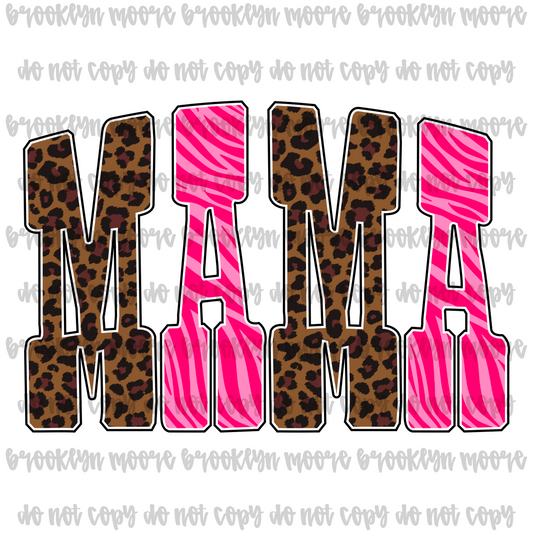 leopard & pink zebra mama PNG