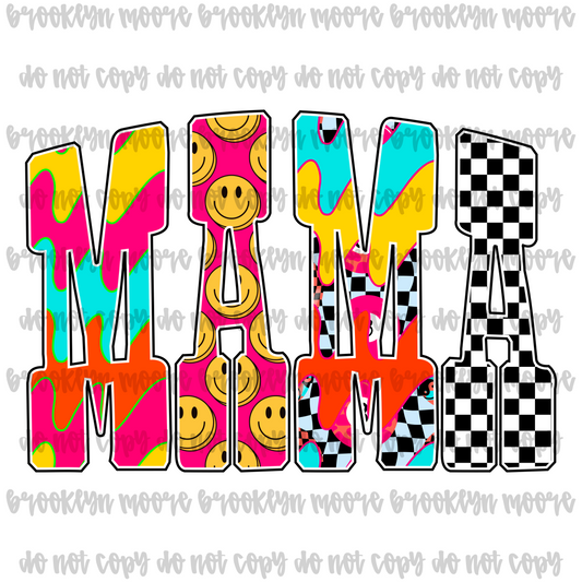 smiley checker mama PNG