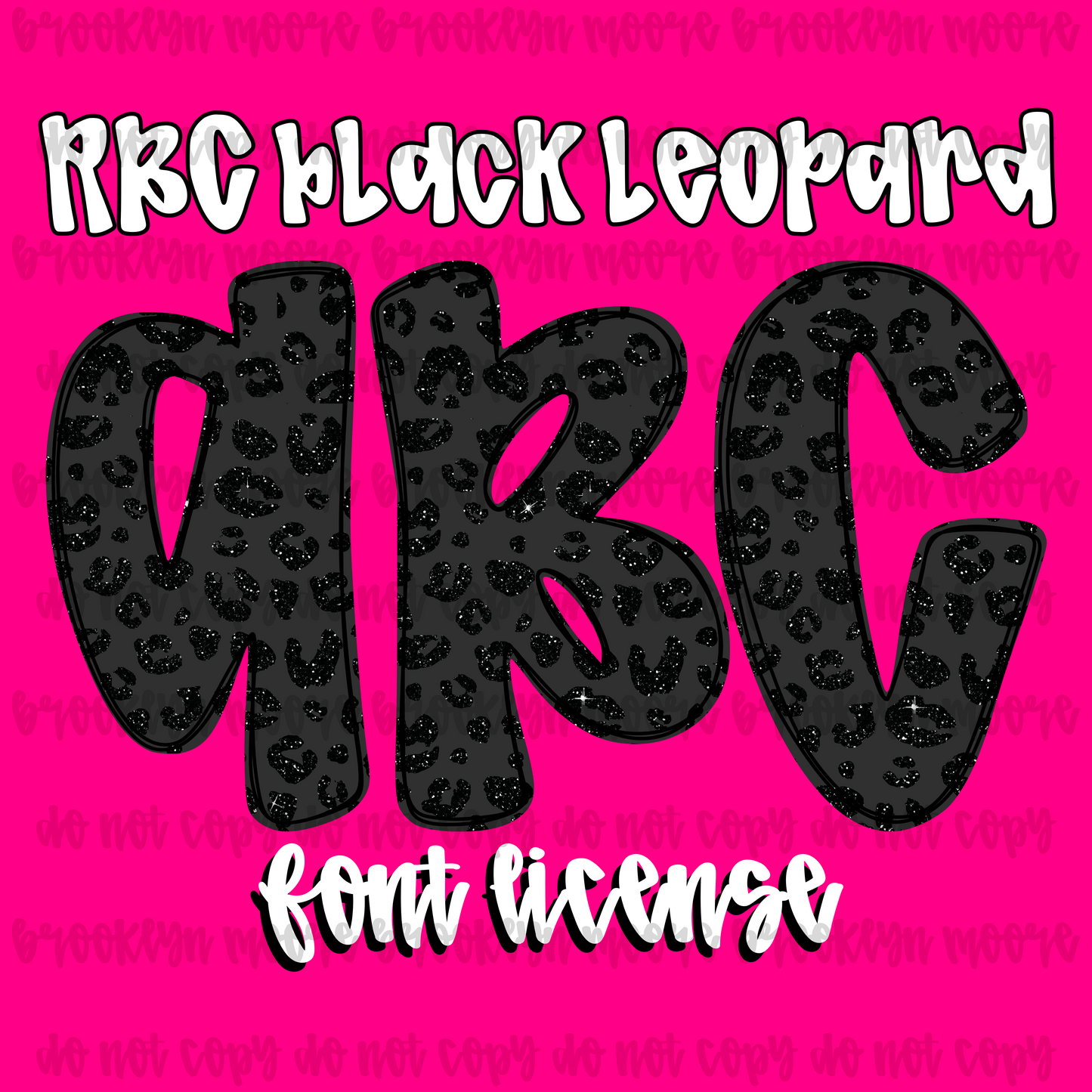 RBC black glitter leopard TYPEABLE FONT