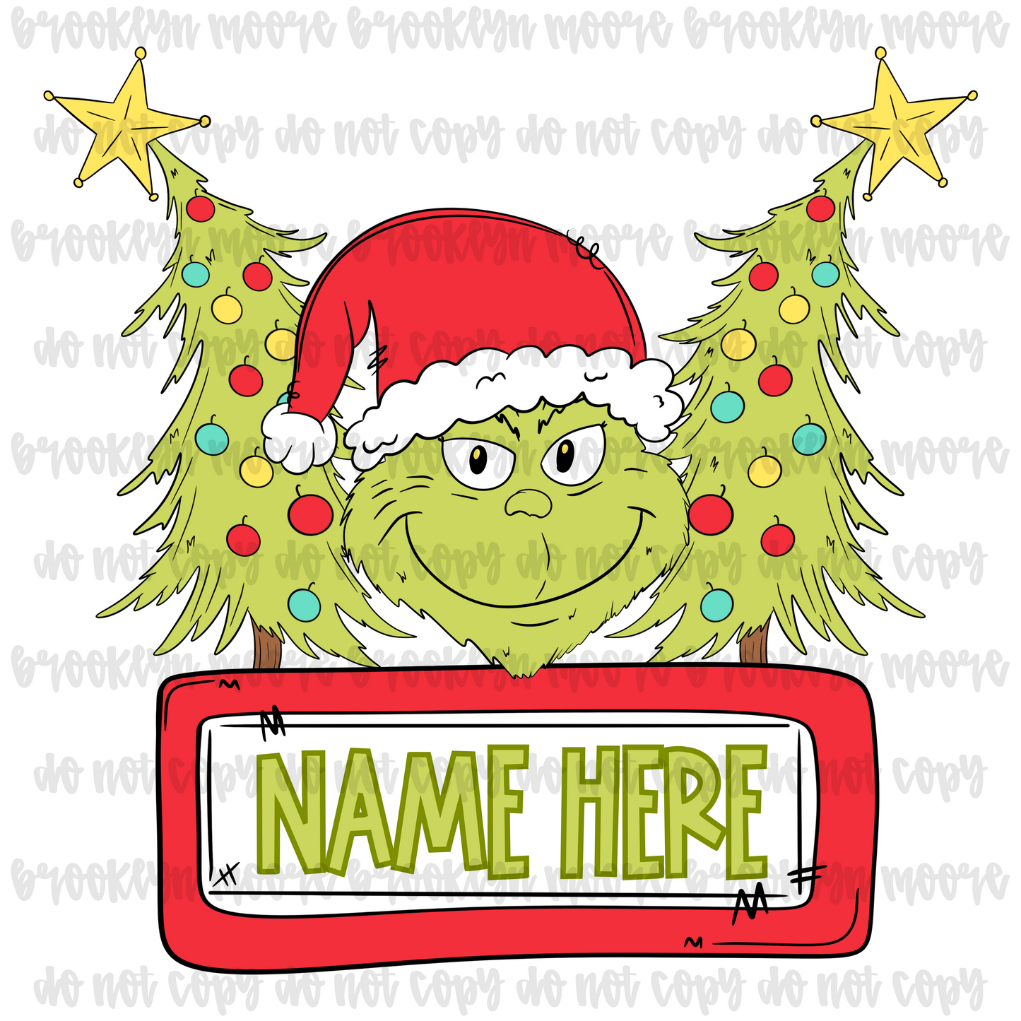 mean green guy name plate png