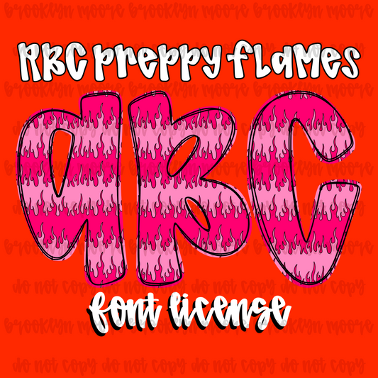 RBC preppy flames TYPEABLE FONT LICENSE