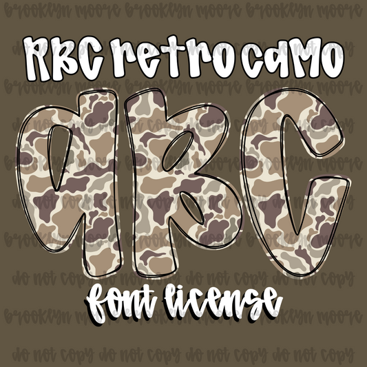 RBC retro camo FONT LICENSE