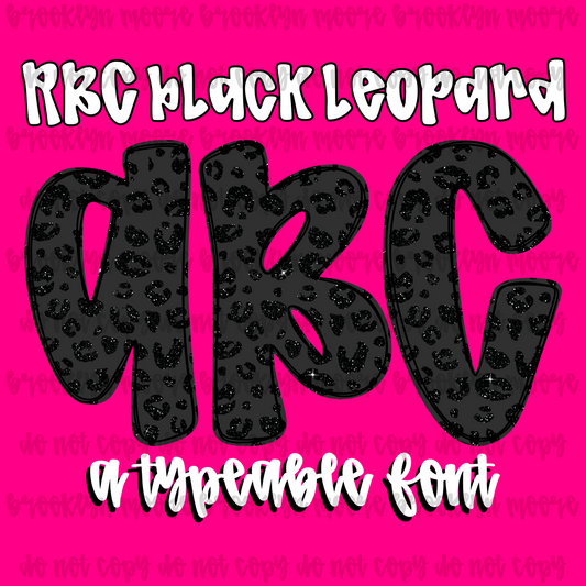 RBC black glitter leopard TYPEABLE FONT
