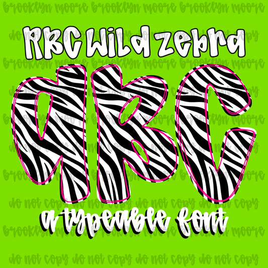 RBC wild zebra TYPEABLE FONT