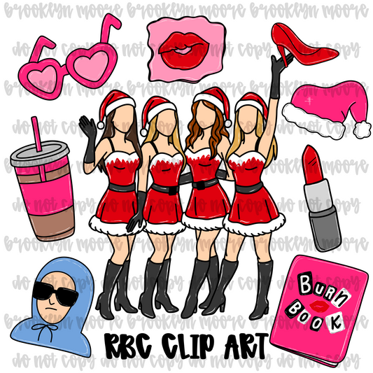 pink girls clip art bundle