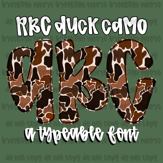 RBC duck camo TYPEABLE FONT