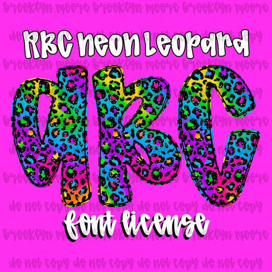 RBC neon glitter leopard FONT LICENSE